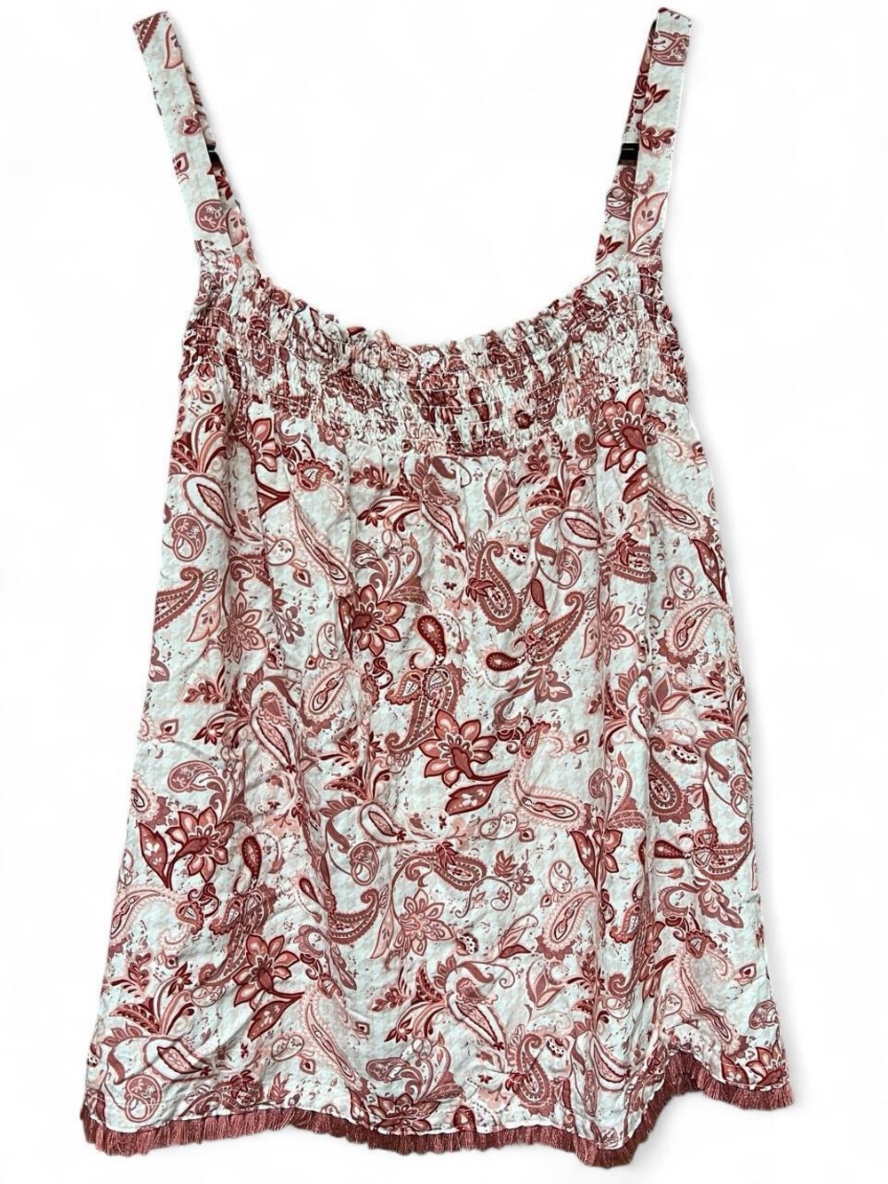NWT Jaclyn New York Floral Paisley Boho Rayon Tank Top Size Large